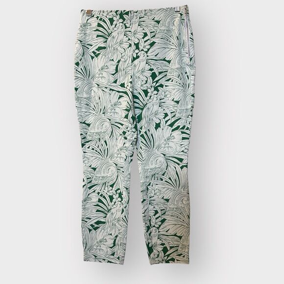 White House Black Market Green Flamingo Pants NWT 4 Skinny Crop Wild Side Amazon - Picture 3 of 7
